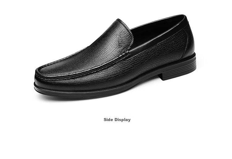 Goldlion Men's Shoes, Business Casual Shoes, Comfortable Lightweight Breathable Fashion Leather Shoes, 596830193ALB, Black, Size 38 13