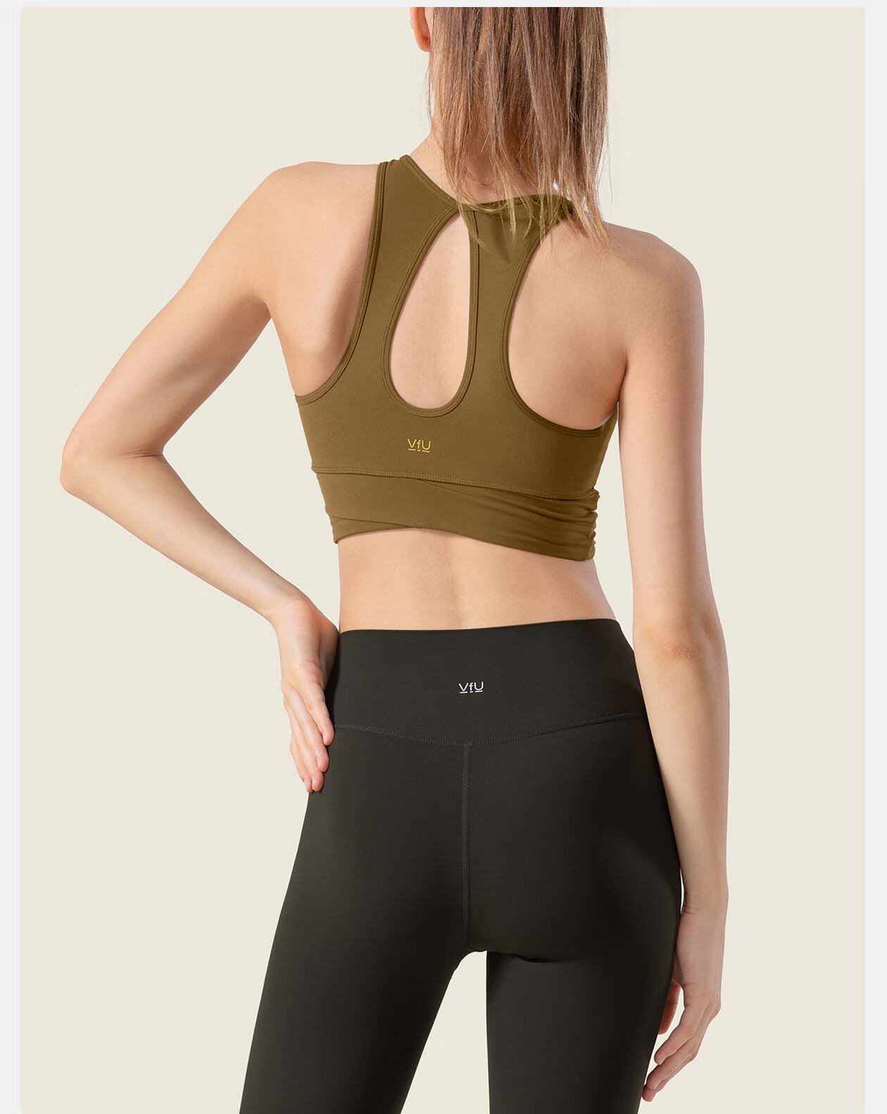 VFU Xiao Nao Dan Sports Bra for Women, Running Anti-Shock Sports Vest, Fitness Back Support, Cream Yellow, S 13