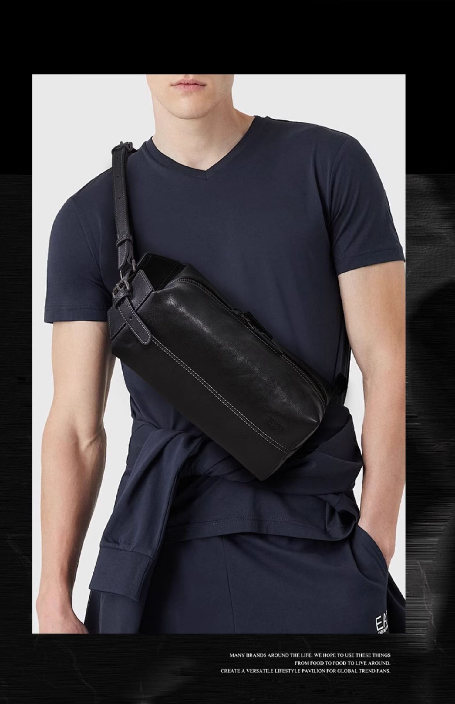 BVP Italian Leather Crossbody Bag, Men's Chest Pack, Spring And Summer Fashion Cowhide Shoulder Bag, Men's Backpack, Birthday Gift 13