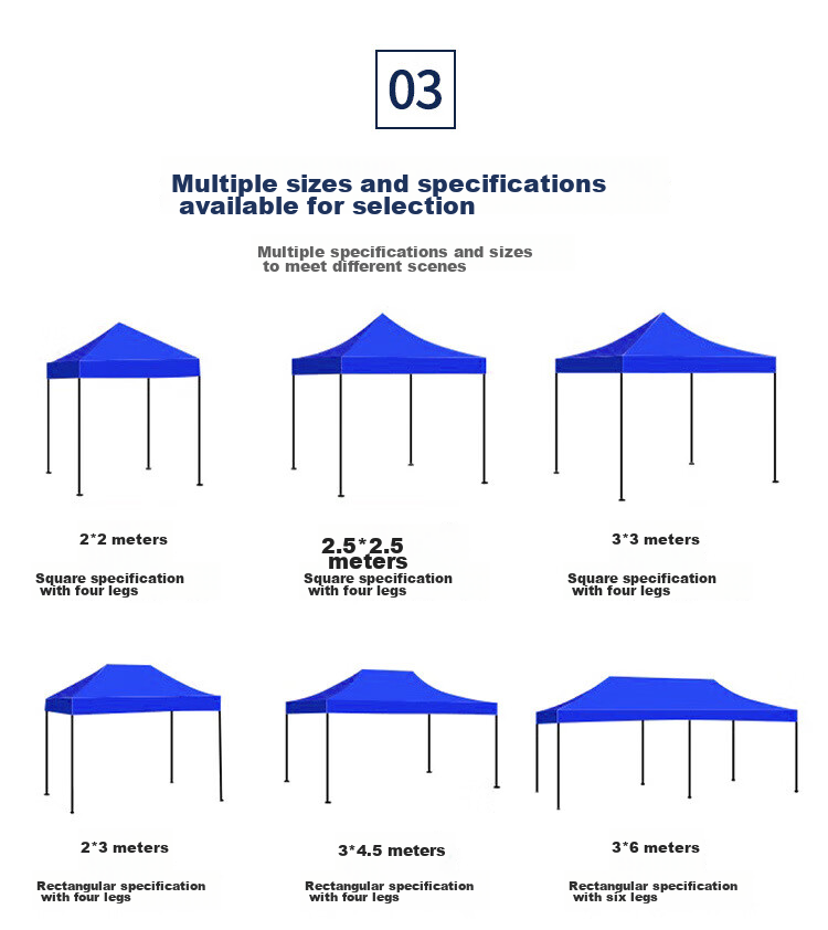Jingantong Rain Shelter Sunshade Canopy, Outdoor Thickened Foldable Four-Legged Sun Umbrella Parking Shelter, 3*6m Blue 9