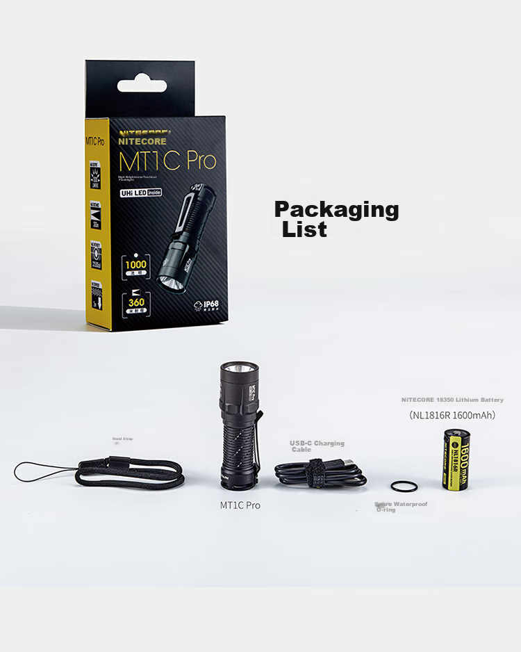 NITECORE MT1C PRO Flashlight, Outdoor Tactical High-Intensity Illumination, Portable Travel Light 14