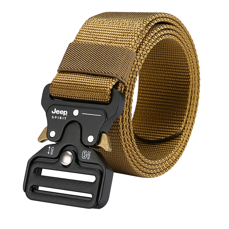 JEEP SPIRIT Magnetic Buckle Functional Belt for Men, Casual Outdoor Canvas Woven Nylon Canvas Military Training Belt