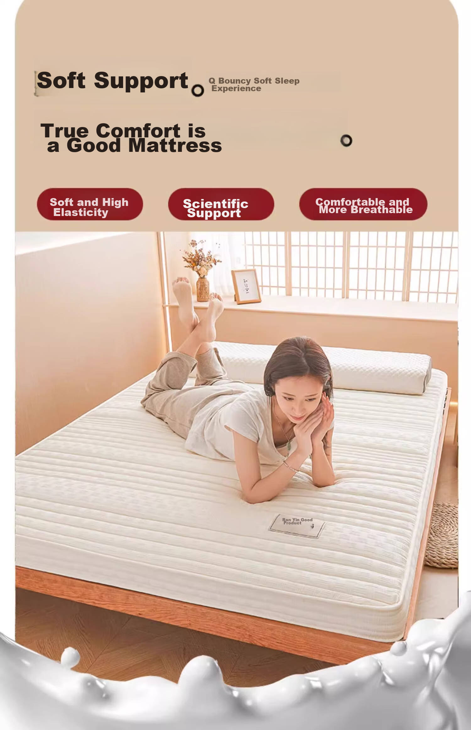 Wuyinliangpin Bed Mattress Cover, 150*200cm Foldable Mattress Pad for Home Use 2