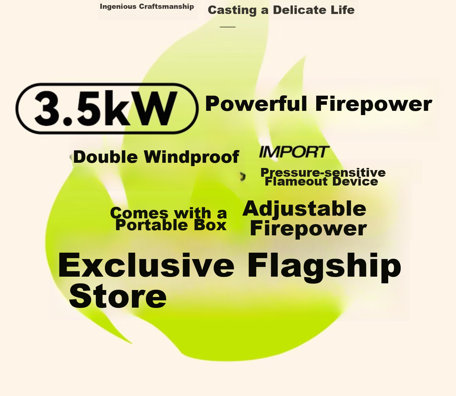 Iwatani Outdoor Double Windproof Camping Stove, Portable Stove for Camping And Hot Pot Cooking, 3.5kW Powerful Flame, Limited Edition ZKZ-1 2