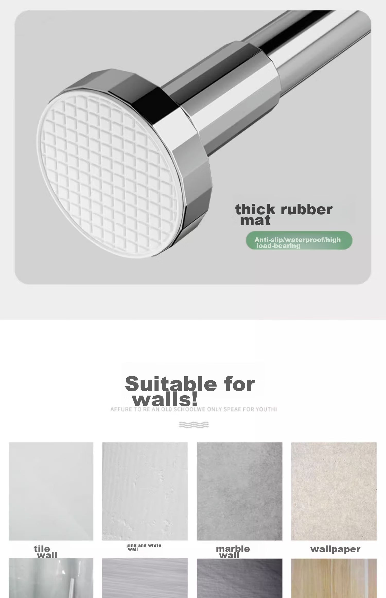 YOUQIN Retractable Drying Rod, No Drilling Required Support, Shower Curtain Rod, Bathroom Balcony Drying Rack, Roman Rod, Bathroom Curtain Rod 13