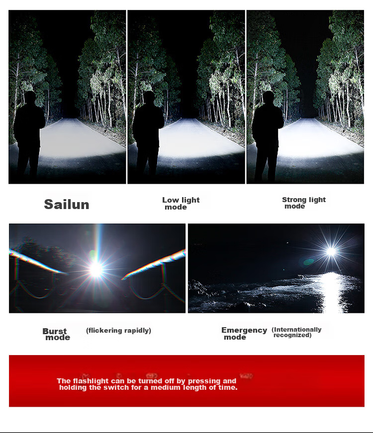 SupFire V8-S Flashlight, High-Intensity Torch, Compact Mini Zoomable Long-Range Ultra-Durable Bright Outdoor Cycling Lamp 10