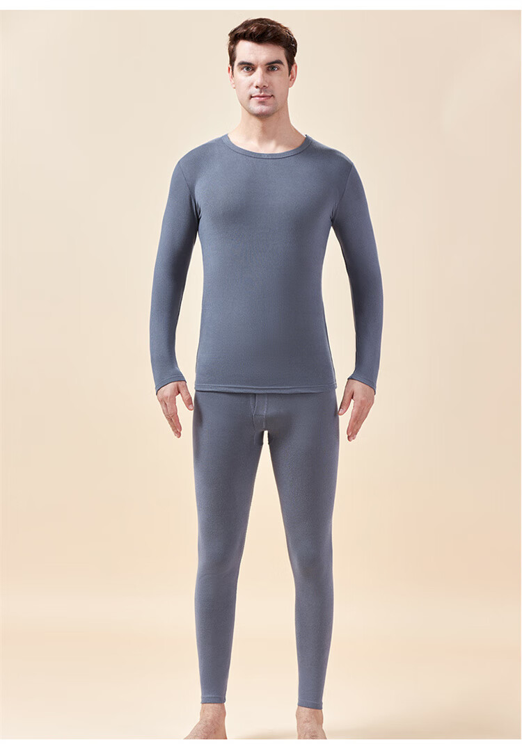 LangSha [Fall New Arrival] Men's Thermal Underwear Set, Antibacterial Thin Spring And Autumn Couple's Antibacterial Warm Base Layer 19