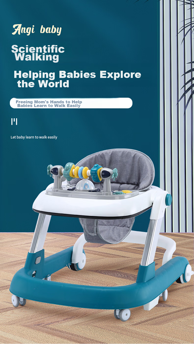 ANGI BABY Multifunctional Baby Walker Anti-Tip Foldable Push Toy Gift for Kids 3