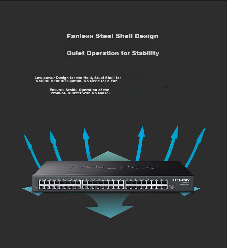 TP-LINK 48-Port Full Gigabit Unmanaged Switch, Enterprise-Grade Switch, Monitoring Network Cable Splitter, Traffic Distributor TL-SG1048 3