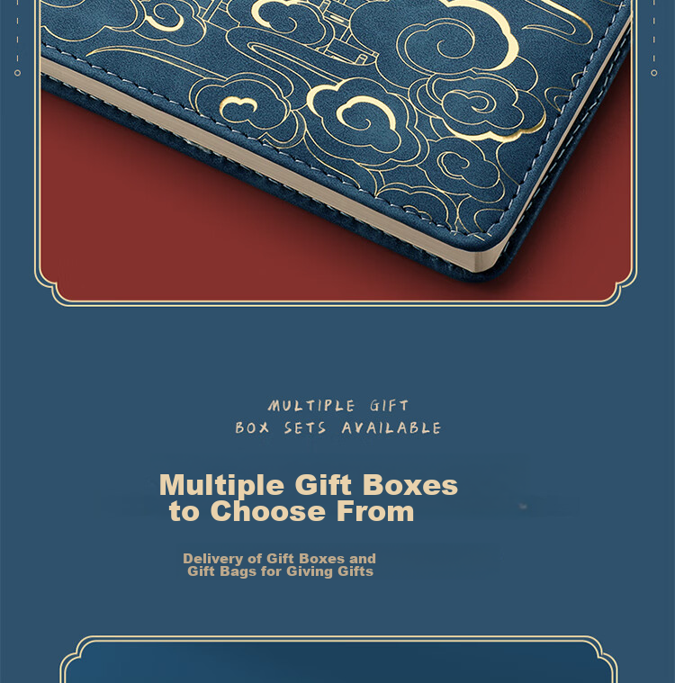 Ujia National Trend Notebook Gift Box Set, Forbidden City Chinese Style Creative Journal, Back-To Gift, Mid-Autumn Festival Gift for Teachers, Red Two-Piece Gift Box Set 9