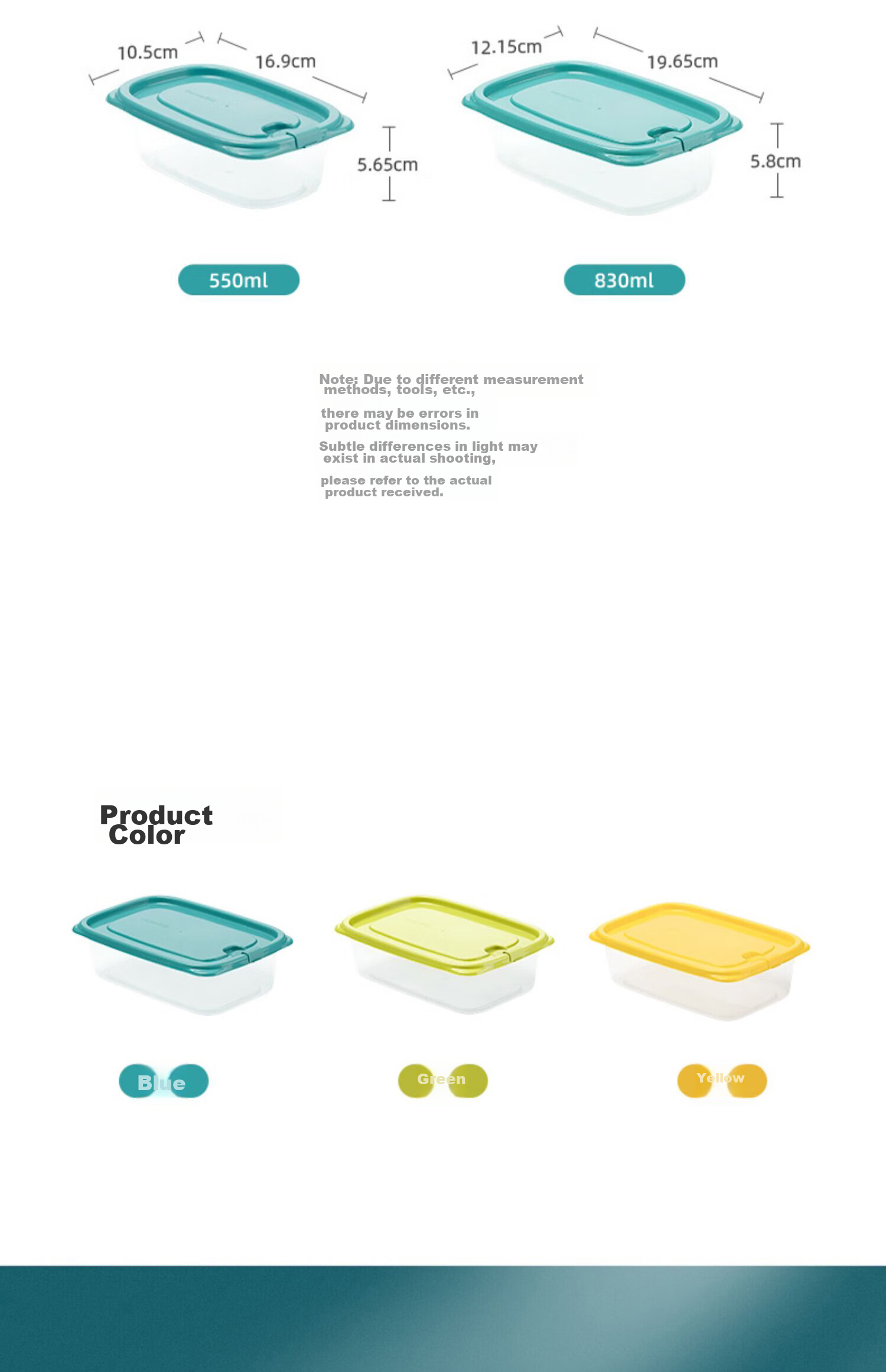 CHAHUA Refrigerator Storage Containers, Food Preservation Boxes, Travel Picnic Boxes, Lunch Boxes, Bento Boxes, 12 Pieces in Random Colors 3