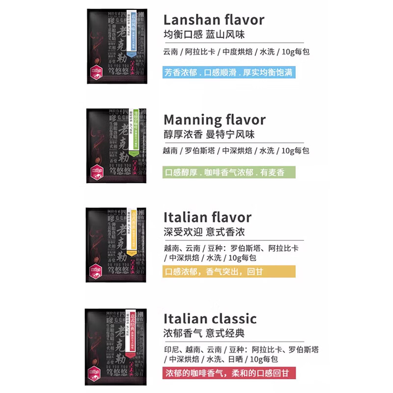 铭氏（Ming's）挂耳咖啡 手冲滤泡美式黑咖啡粉 蓝山意式曼特宁多口味10g*48杯