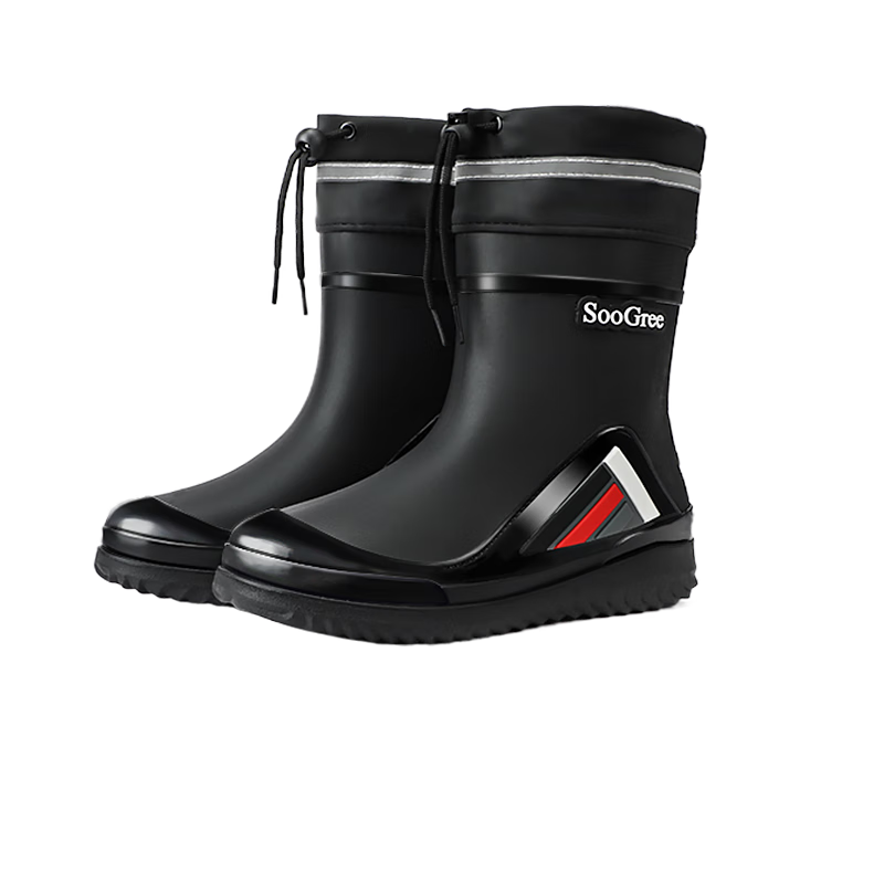 SooGree Men's Mid-Calf Waterproof Non-Slip Durable Rain Boots Outdoor Work Fashion Rubber Shoes