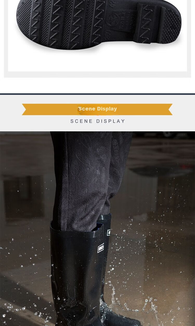 Huili Men's Rain Boots with Fleece Lining And Cotton Padding, Warm And Stylish Waterproof Non-Slip Wear-Resistant Outdoor Boots HL838 Mid-Calf Black Size 43 7