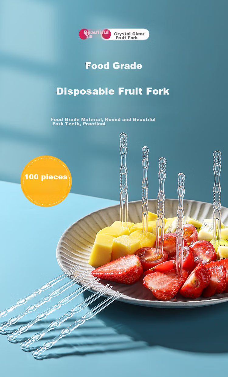 MARYYA Fruit Forks, 200 Pieces, Disposable Food Grade Dessert Forks for Children's Cake And Snacks 1