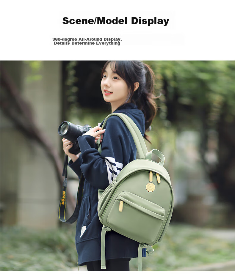 CWATCUN Kaideng Backpack Camera Bag, Casual Retro Commuter Photography Bag for Women, One Camera And Lens Compartment, Detachable Photography Bag 12