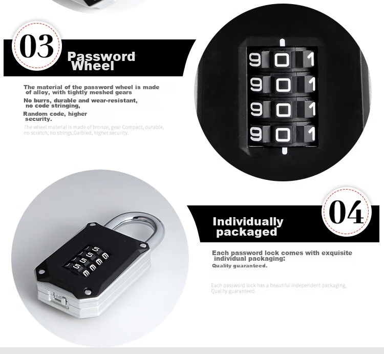 Aoben Password Lock Anti-Code Mixing, Car Padlock, Rust-Proof Door Lock for Indoor And Outdoor Use, Door Lock 7621 3