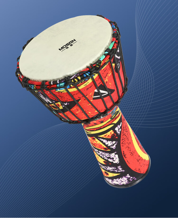MOSEN 8-Inch Lightweight African Drum, ABS Material Children's Beginner Practice Lijiang Hand Drum, No Tuning Required, Maple Leaf Red 10