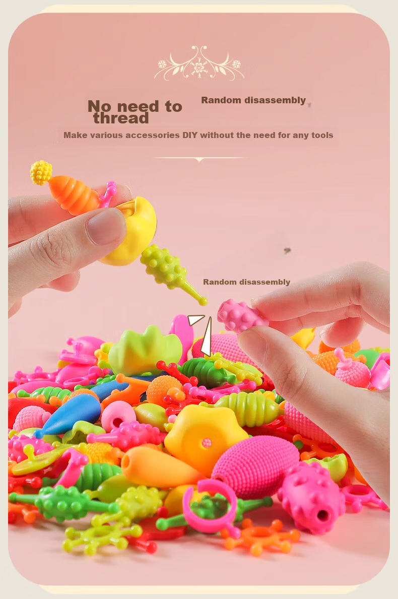 Guo'er Children's Pretend Play Toys, Girls' Versatile Pop Art Beading Craft, Realistic DIY Bracelet And Necklace, Birthday Gift 12