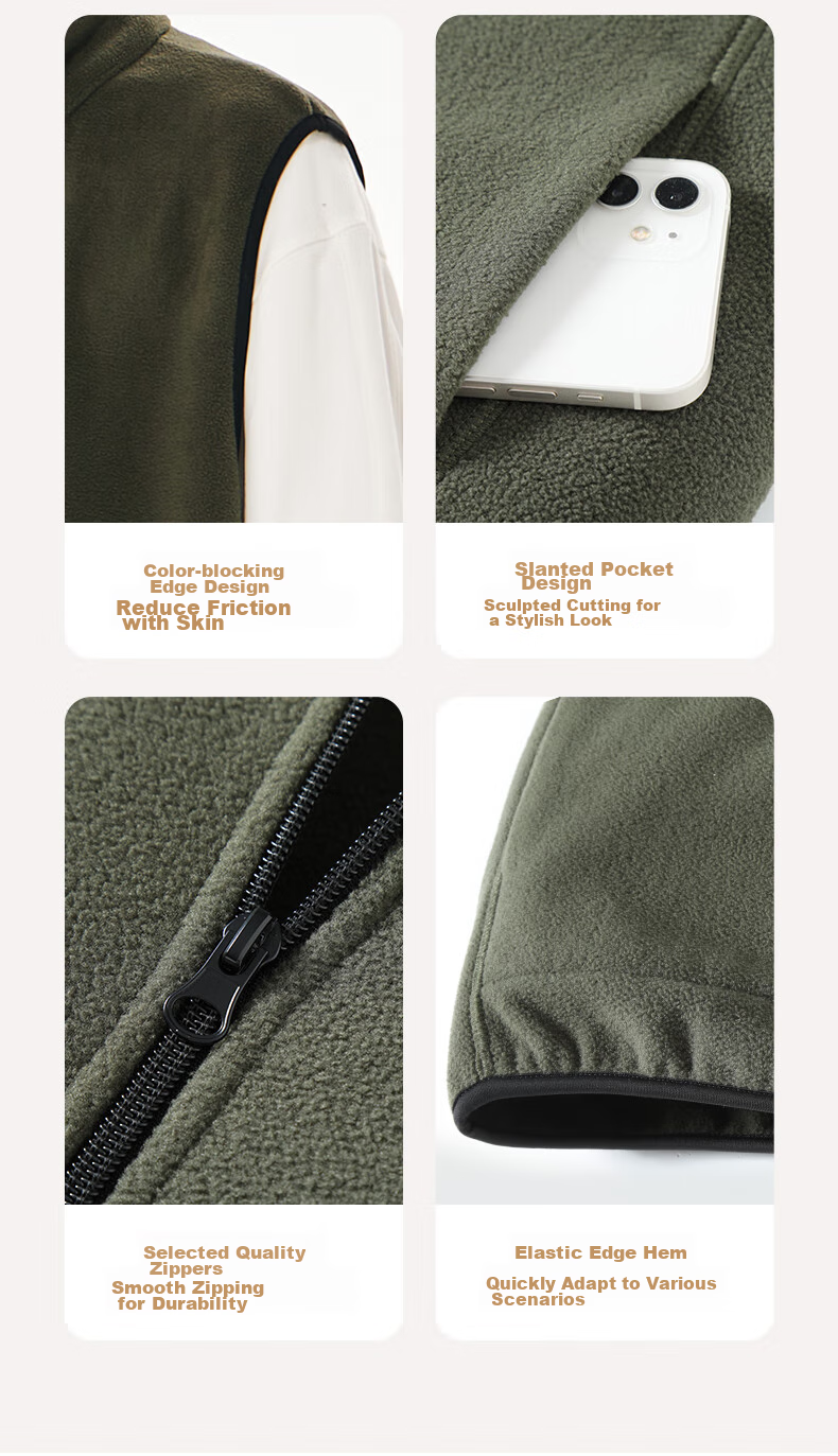 Baleno Men's Vest, Winter Thickened Double-Sided Fleece, Heart-Protecting, Cold-Resistant, Warm Waistcoat, Versatile Outerwear, Fleece Vest 11