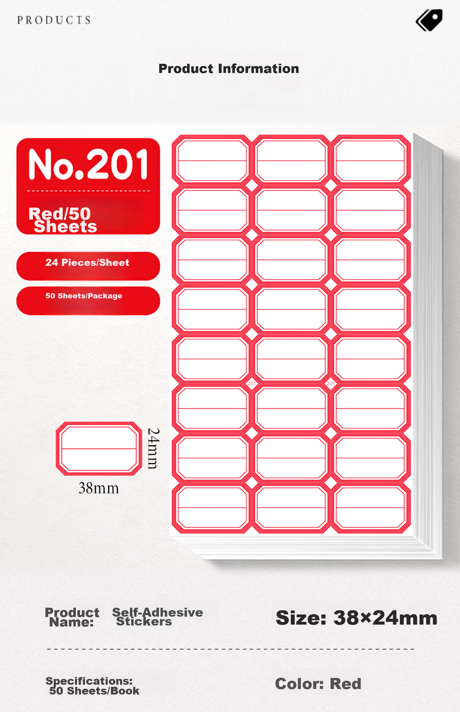 Jiamo Fixed Asset Label Sticker Identification Card Equipment Label Handwritten Adhesive Label Sticker Self-Adhesive Office Supplies 50 Sheets 400 Stickers 12