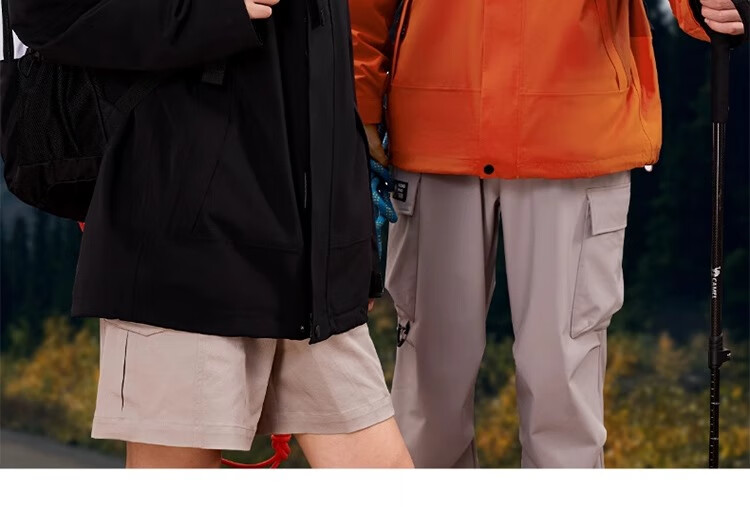 CAMEL Panda Outdoor Three-In Orange Jacket for Men And Women, Windproof Waterproof Triple-Protection Coat Hiking Outfit R611 32