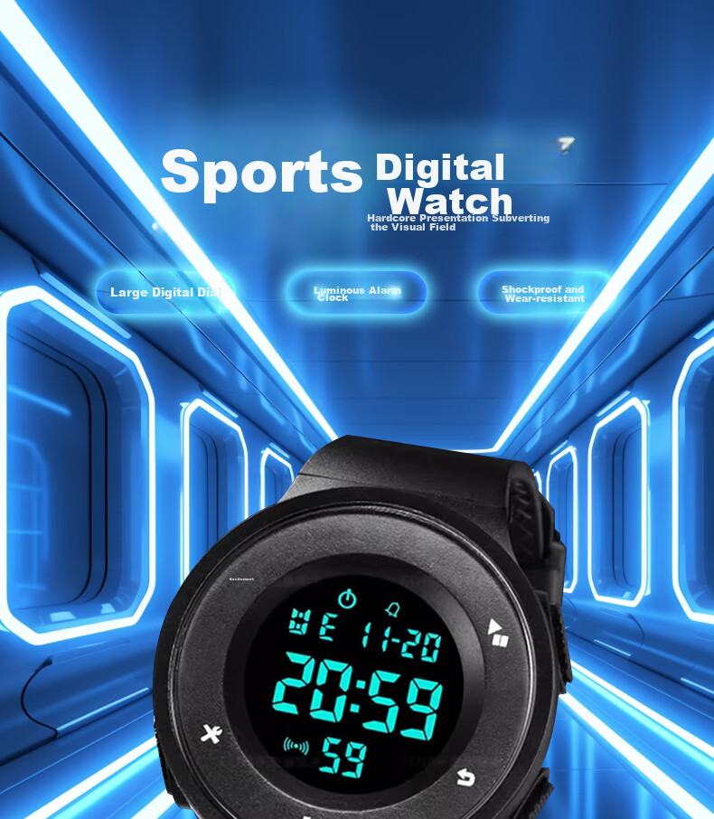 Yajia Digital Watch, Multi-Functional Calendar with Digital Display, Stylish And Simple Design for Students, Fashionable Electronic Watch 1