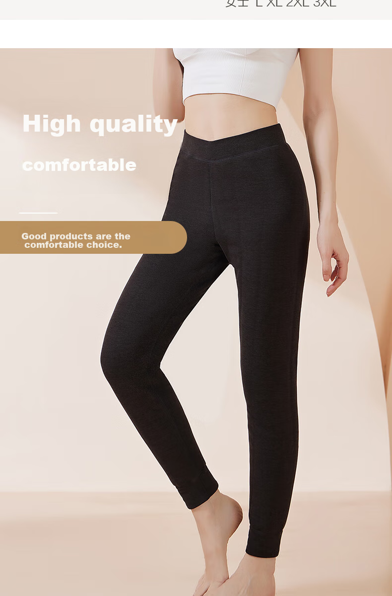 Hengyuanxiang Men's Thermal Pants [Winter New Arrival], Extra Thick Plus Size Merino Wool Pants, Slim Fit, Black, No Knee Protectio 4