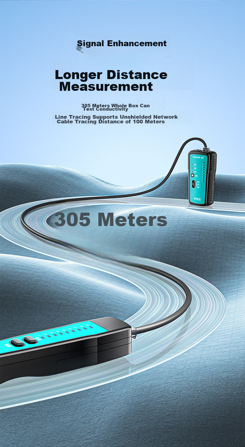 SAMZHE Network Cable Tester, Multifunctional Telephone And Network Line Tester, Cable Tracer, Detector, Wire Finder, Continuity Tester, Anti-Interference, 60V Voltage-Resistant Cable Testing Kit CS-30 12