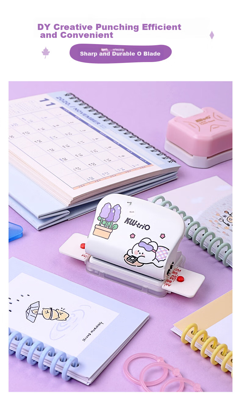 KW-Trio [Popular Product] A520/B526/A430 Multi-Hole Punch, Learning Tool for Binding Loose-Leaf Papers, 6-Hole Punch, Hole Maker 14