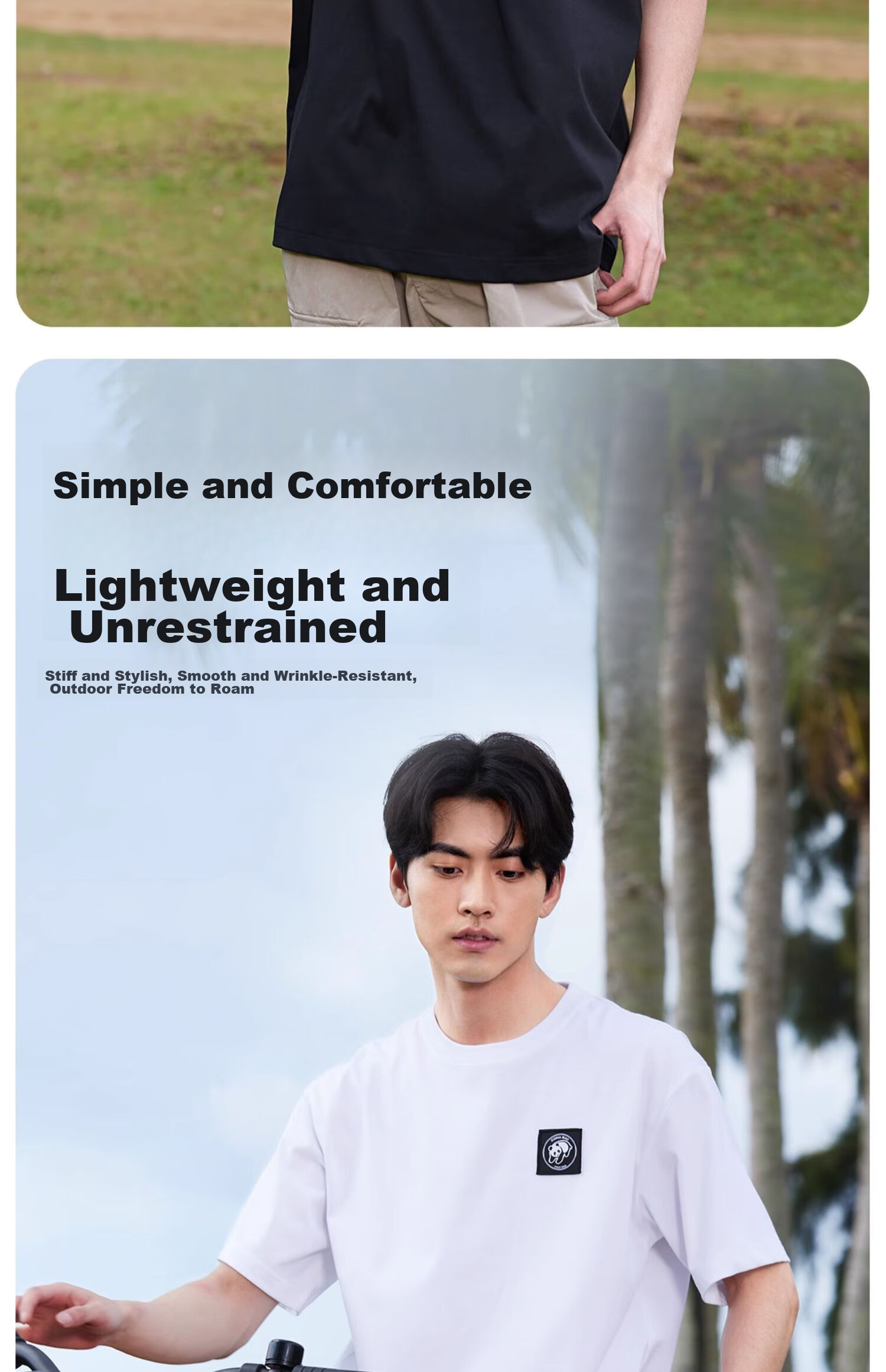 CAMEL Outdoor Unisex Casual Short-Sleeve T-Shirt, Round Neck, Cool And Breathable Top [Panda Collaboration], A34BA6K170 8