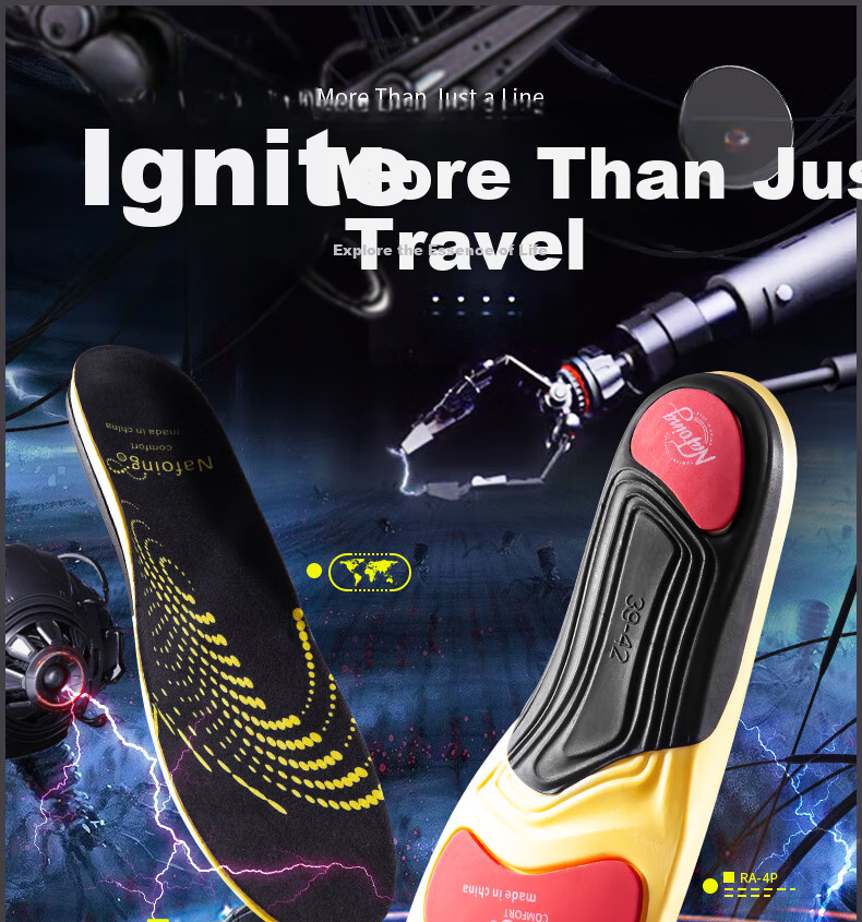 RENBEN Sports Insoles for Men, Soft And Elastic Shock-Absorbing, Long-Standing, Military Training, Running, Basketball, 6128, 2 Pairs, Black, Size 43-44 1