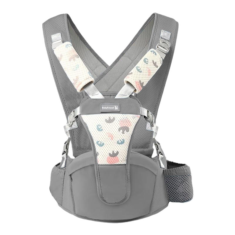 Baby Friend Waist Stool, Infant Seat Stool, Baby Carrier, Dual-Use Front And Back, Multifunctional Baby Carrying Tool for Outings, All-Season Gray Color