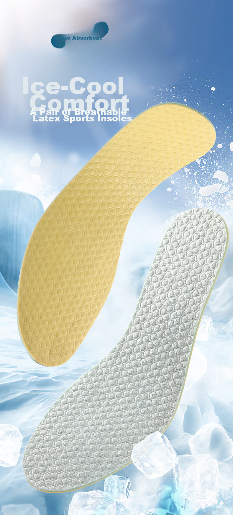 FOOTOPPO Latex Insoles for Men, Ultra-Thin Sports Leather Shoe Insoles, Thin Casual Shoes Non-Slip Lightweight Soft Insoles for Men And Wome 1