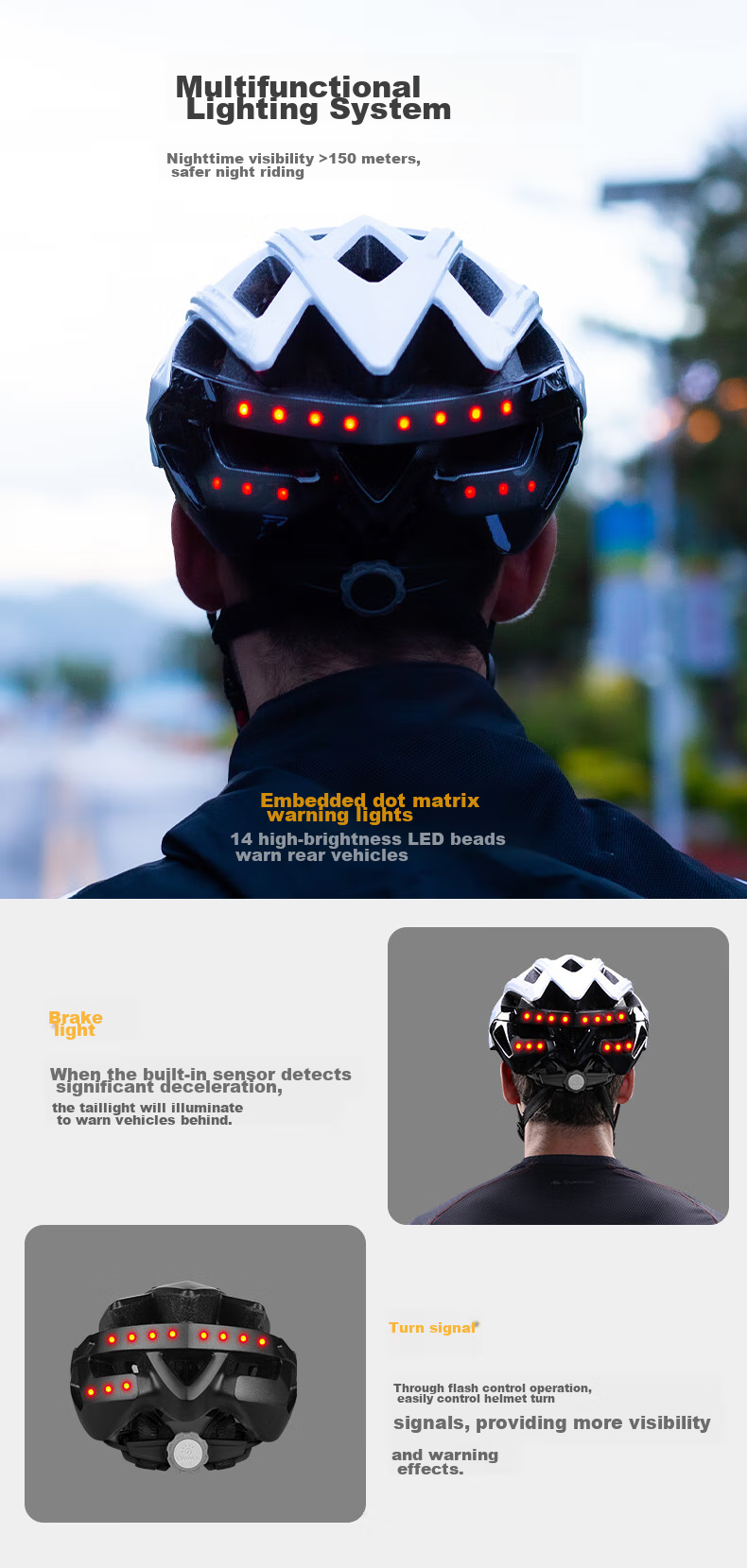 LIVALL Smart Cycling Helmet, Bicycle Mountain Road Bike Helmet with Bluetooth Voice Control, for Adult Men And Women, BH60, White 4
