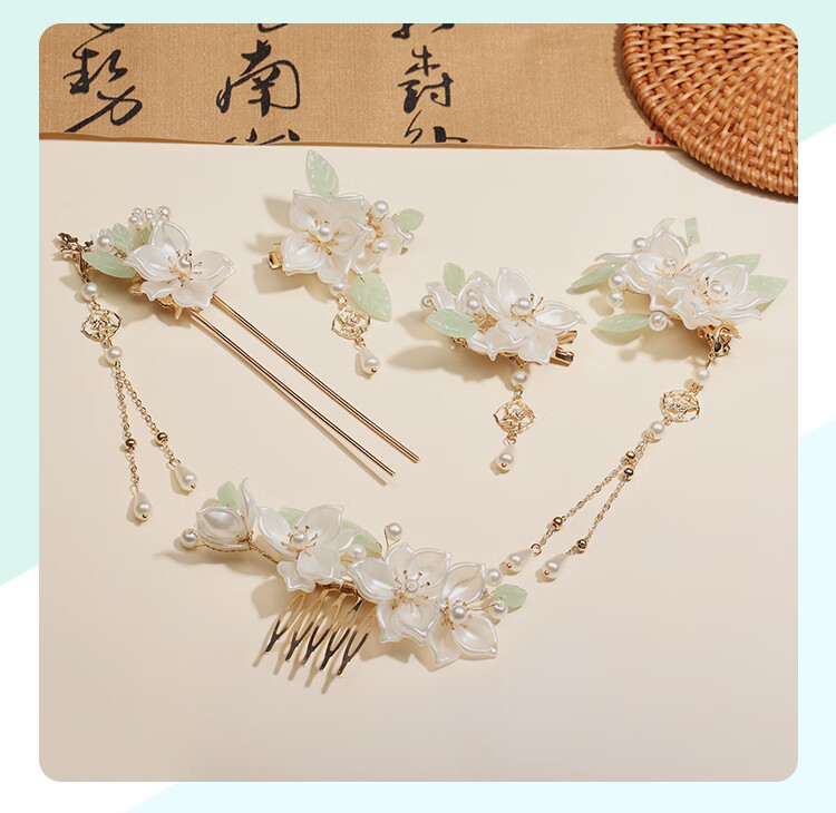 CHIMERA 5-Piece Classical Chinese Style Hair Accessories for Women, High-End Hairpins, Step-Shake Hair Combs, Hair Forks, And Crowns, Mid-Autumn Festival Gift 3