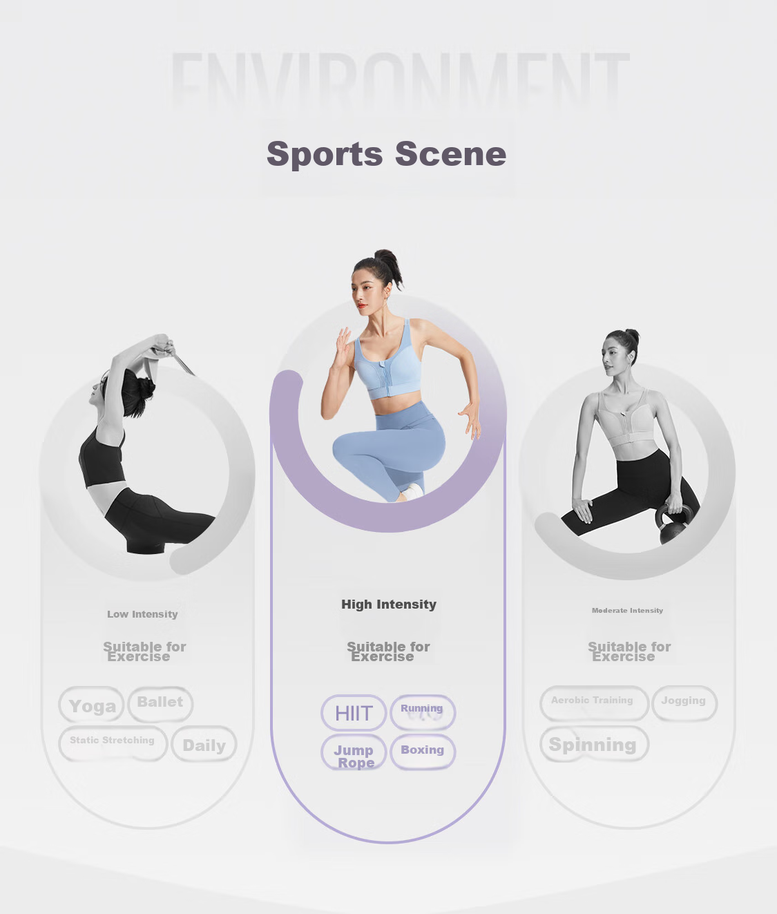 Keep High-Intensity Sports Bra, Anti-Sagging, Side Support, Training, Running, Summer Wear, Shock-Absorbing, Milkshake Purple, S 6