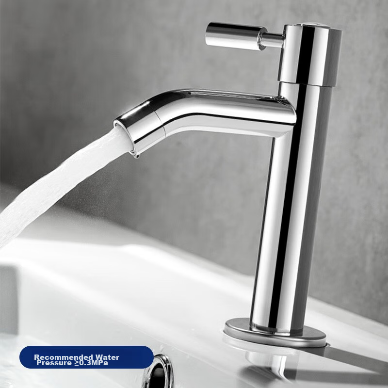 HEGII Basin Faucet, High-Leg Single Cold Water Bathroom Sink Washbasin Faucet HMF2600-12