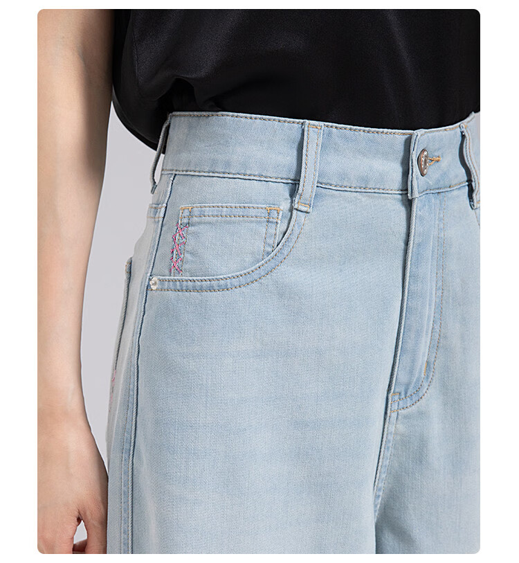 Dme Cool Lyocell Three-Quarter Harem Pants, High-Waisted Slimming Versatile Jeans for Women, Summer Hot-Selling Thin Style 15