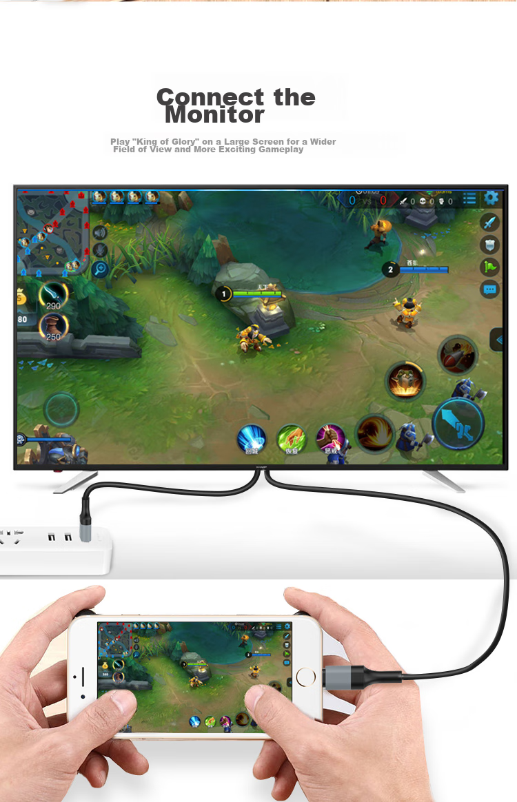 LinkStone Wired Screen Mirroring Adapter, Apple Lightning to Android Type-C to HDMI Screen Mirroring Cable, 3-In High-Definition Conversion Cable for Phone to TV And Monitor Display 5