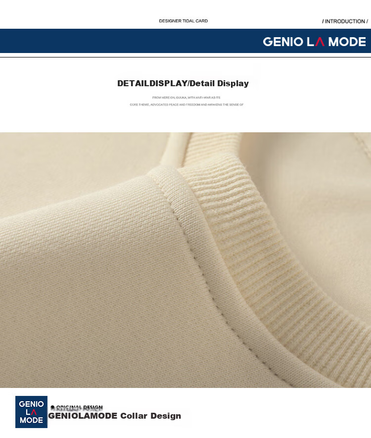 GENIOLAMODE Brand American-Style Sweatshirt for Men, Spring And Autumn Style, Trendy Long-Sleeve Round Neck Top, Casual Loose-Fitting Couple Outfit for Teenagers 16