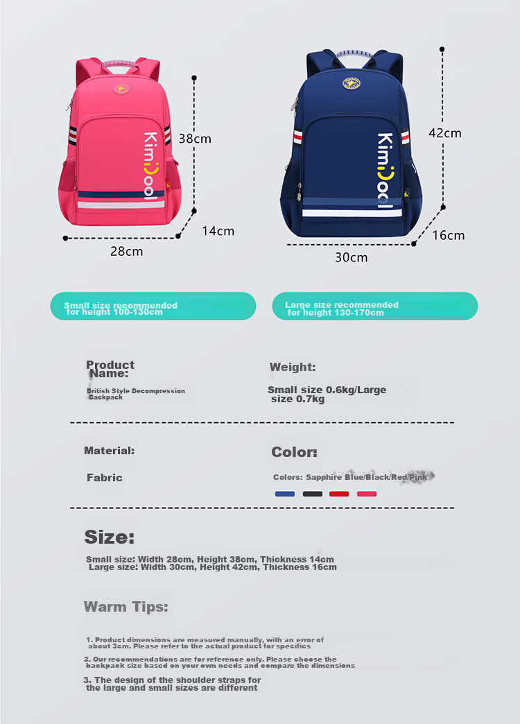 KVG Schoolbag for Primary School Students, Children's Backpack with Spine Protection And Load Reduction, for Grades 1-3, Girls And Boys, Double Shoulder Bag 15