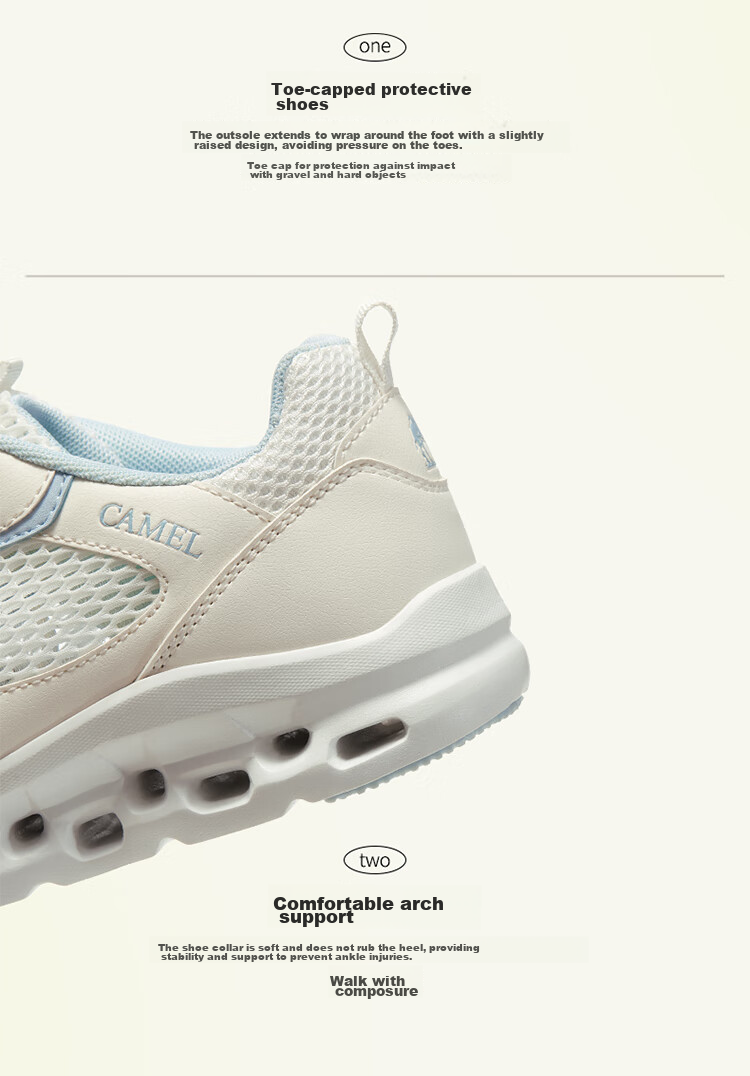 CAMEL Perforated Shoes, Summer Mesh Breathable Casual Shoes, Non-Slip Hollow Hiking Sneakers for Men And Wome 10
