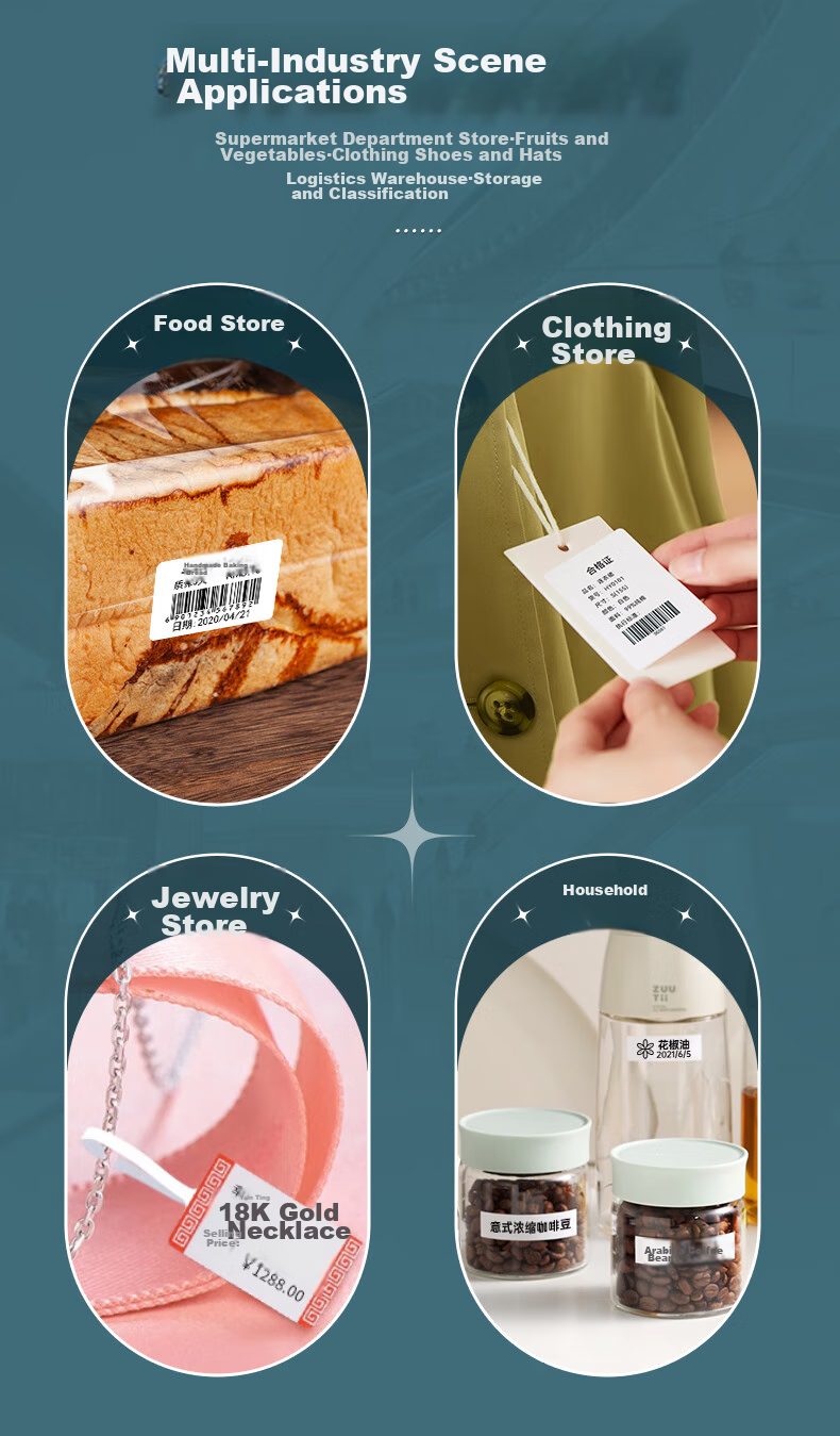 HPRT T260L Label Printer, Compact Portable Bluetooth Thermal Price Tag Barcode Label Paper Printer, Food And Bubble Tea Shop Self-Adhesive Sticker Commercial Label Machine 3