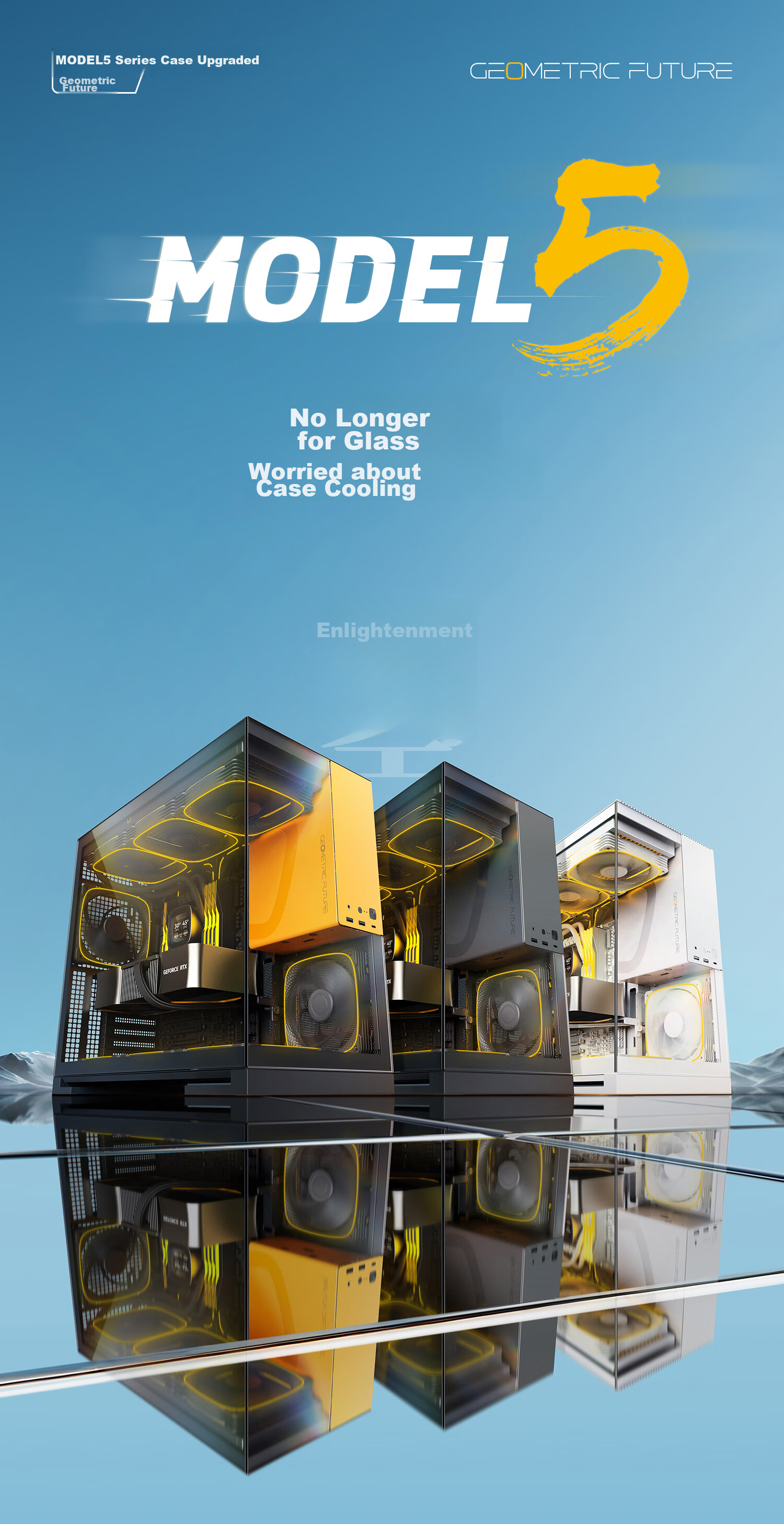 GeometricFuture Model5 Wukong Computer Case, Pure White (Supports EATX Motherboard, 50 Series Graphics Card, 420/360 Radiator, Panoramic Case, Type-C Interface) 1