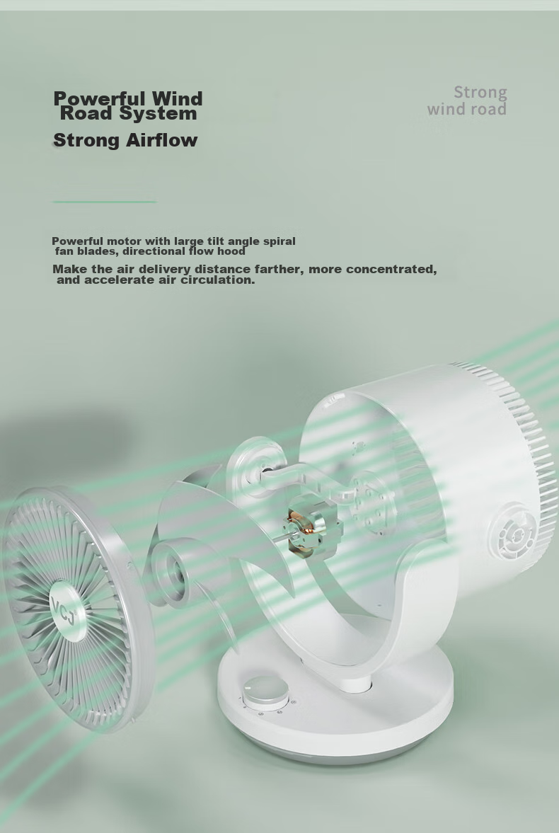 VCJ [German Brand] Air Circulation Fan, Electric Fan for Home Use, Desktop Fan, Energy-Saving, Quiet Operation, Mechanical Knob, Oscillating Head, 3m Cord, DQ212R 4