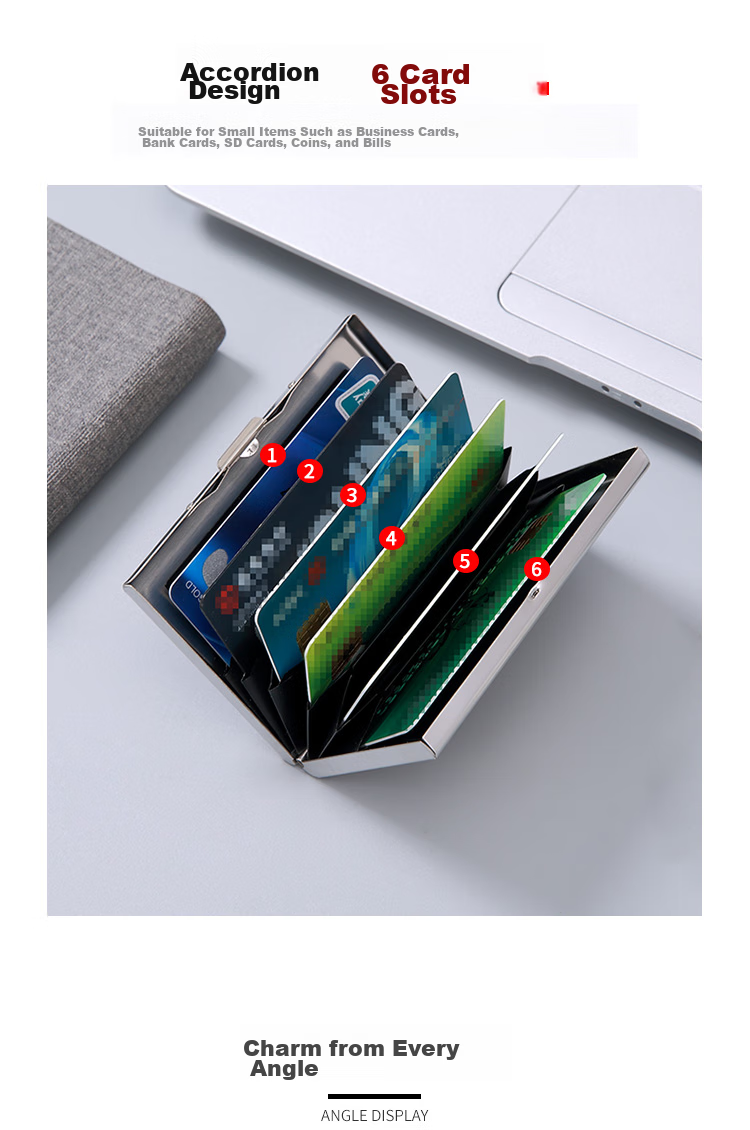 V.NINE Card Holder, Anti-Theft Wallet, Anti-Magnetic Money Clip, Business Card Holder, Small Card Case, Birthday Gift for Boyfriend Or Husband 8