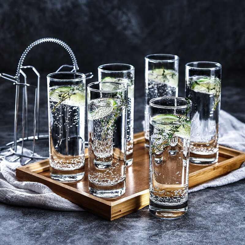 Ocean Thai Imported Glass Water Cups, Milk And Juice Glasses, Tea Cups, Dishwasher Safe Beverage Cups, 290ml, Set of Six