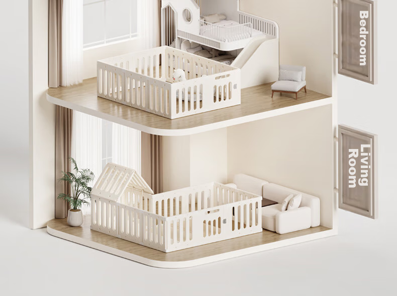 Yuelianggushi LUNASTORY Magic Cube Game Fence, Baby Safety Barrier, Infant Playpen for Living Room Floor, Playground, 200*180cm, Adjustable And Foldable 8