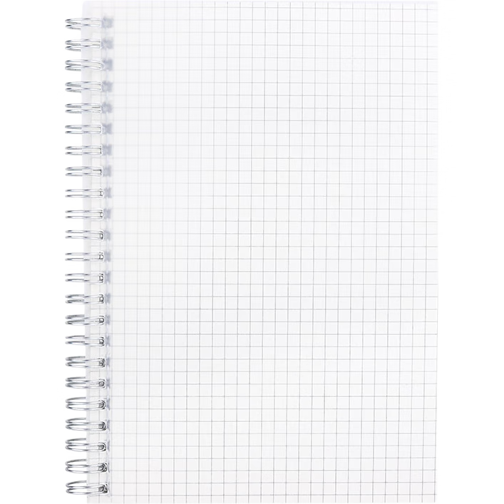 Touch Fish Thick Spiral Notebook with Grid Lines, Cornell Style Diary with PP Cover for Students, Middle School, High School And Graduate Entrance Exam Error Correction, A5 Grid Notebook with 80 Sheets
